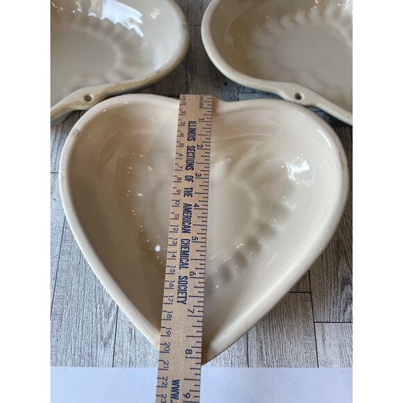 Spongeware Ceramic Heart Shaped Baking Dishes  Set of 3Country Core 90s - Picture 7 of 7